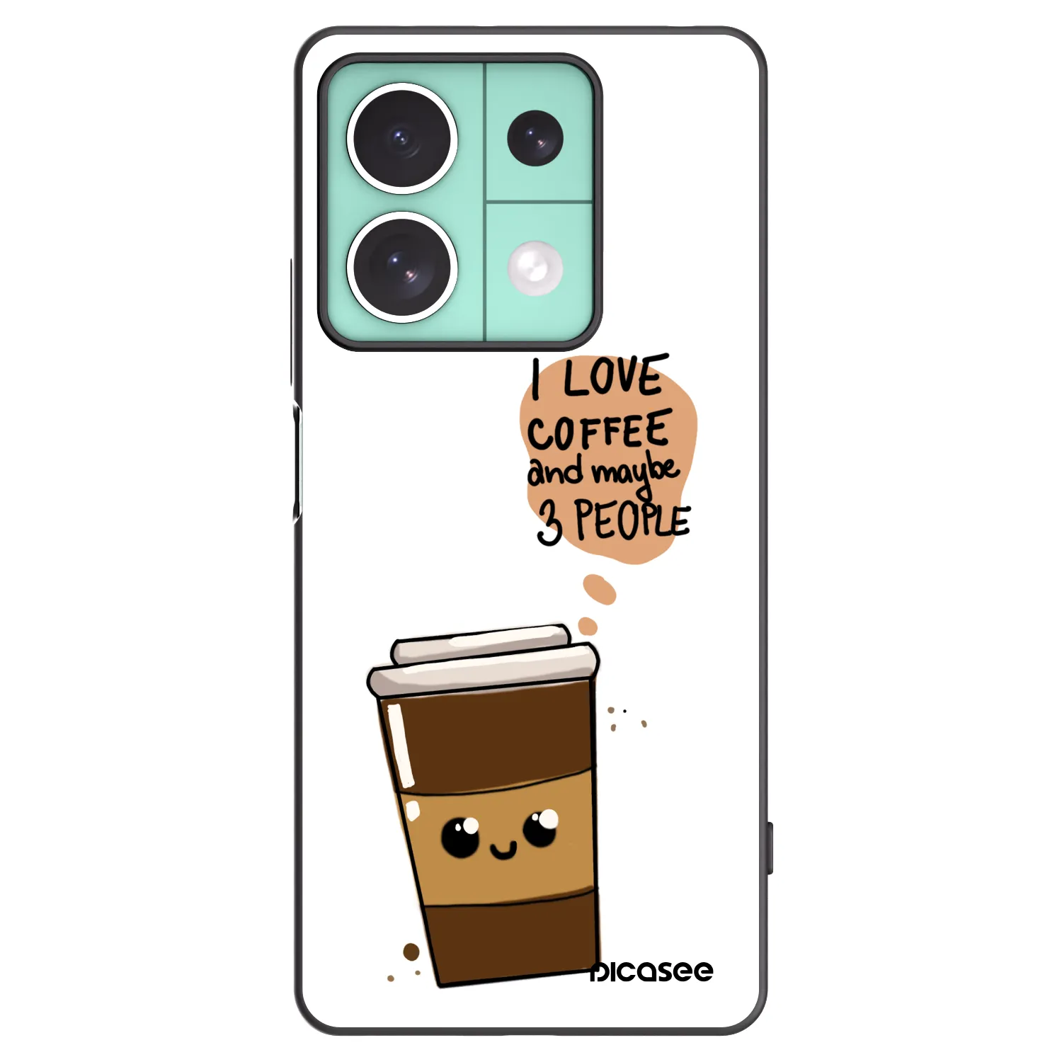 Picasee fekete szilikon tok az alábbi mobiltelefonokra Xiaomi Redmi Note 13 5G - Cute coffee
