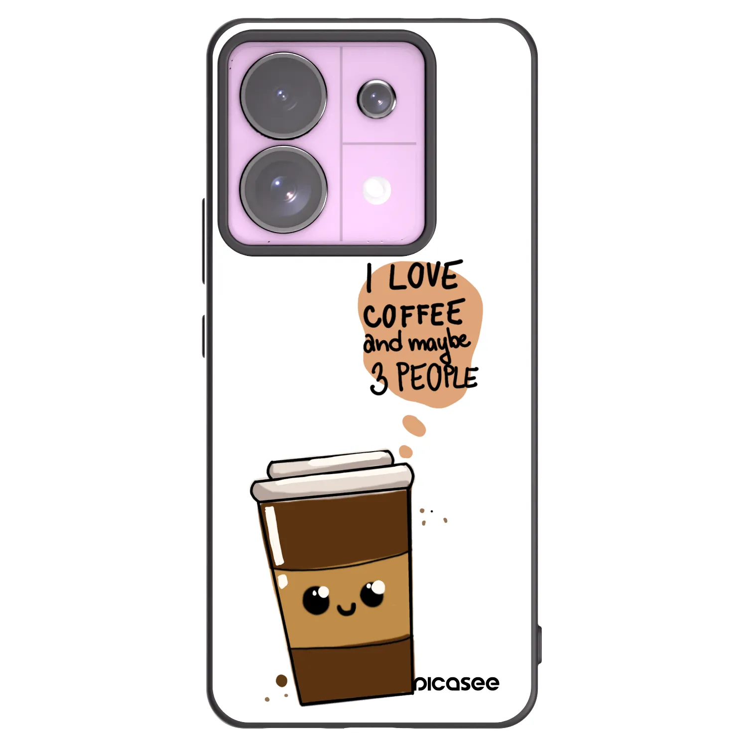 Picasee fekete szilikon tok az alábbi mobiltelefonokra Xiaomi Redmi Note 13 Pro 5G - Cute coffee