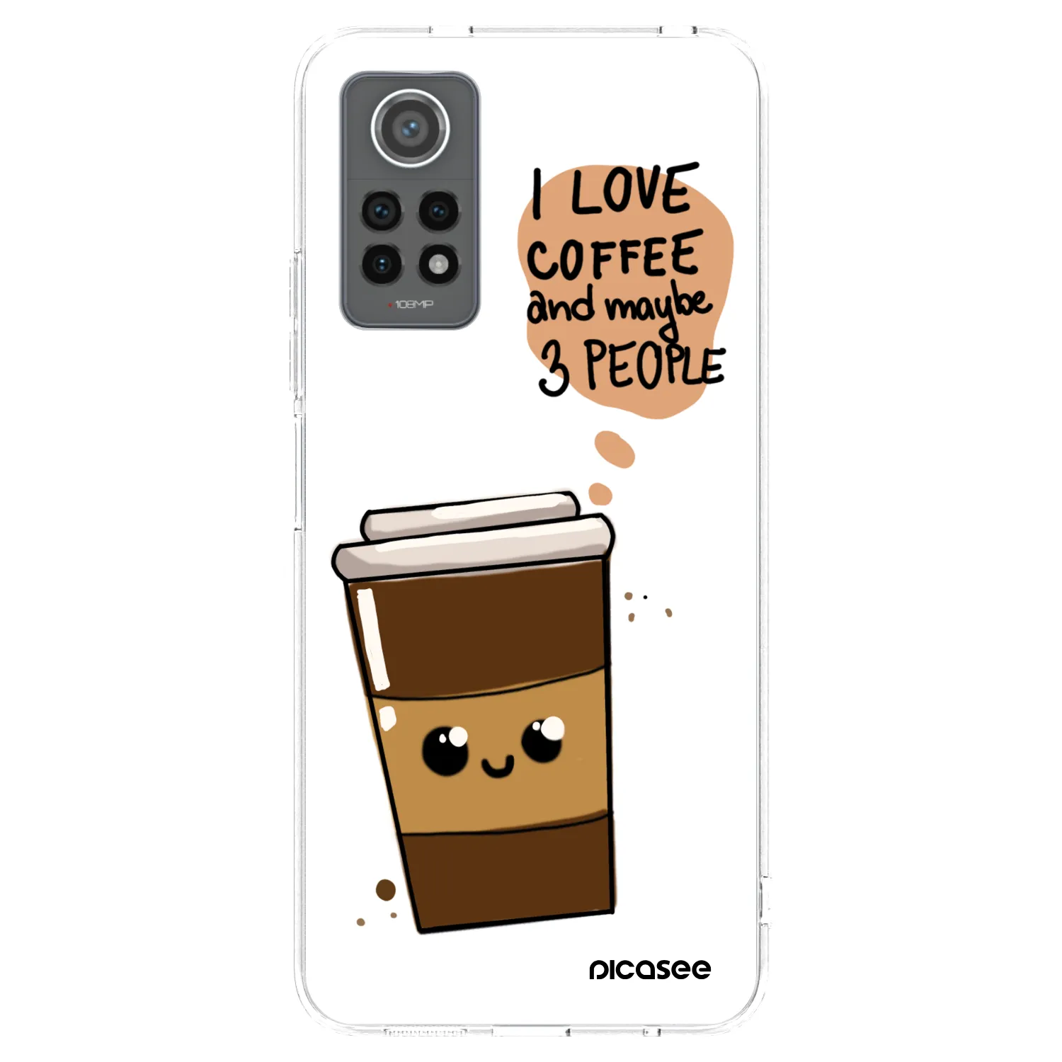 Picasee átlátszó szilikon tok az alábbi mobiltelefonokra Xiaomi Redmi Note 12 Pro 4G - Cute coffee