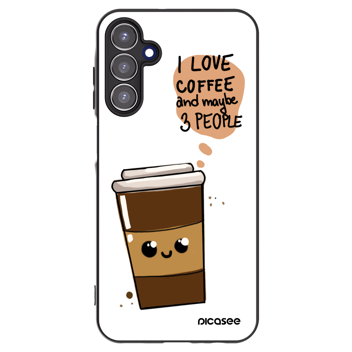 Picasee fekete szilikon tok az alábbi mobiltelefonokra Samsung Galaxy A15 A155F 4G - Cute coffee