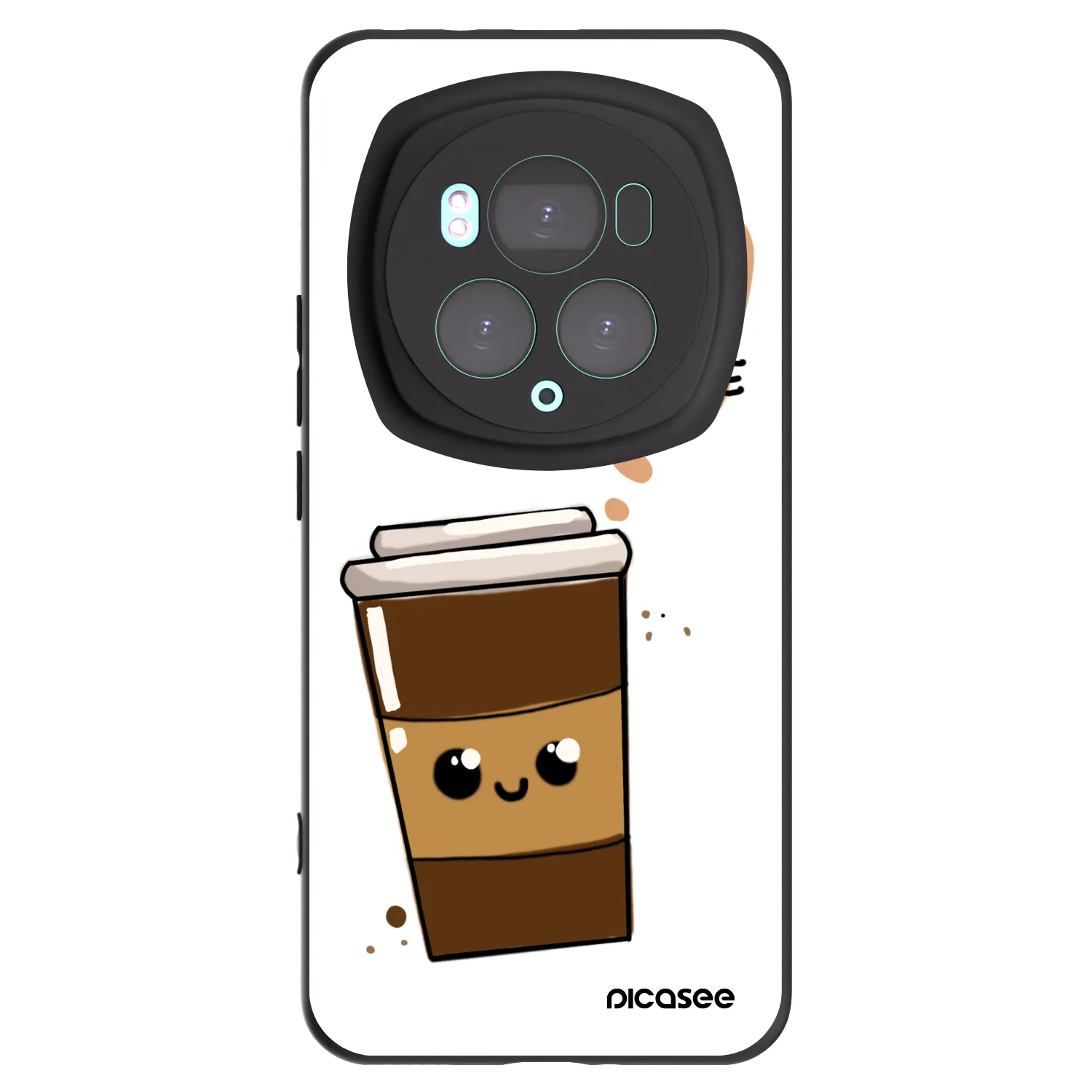Picasee fekete szilikon tok az alábbi mobiltelefonokra Honor Magic6 Pro - Cute coffee