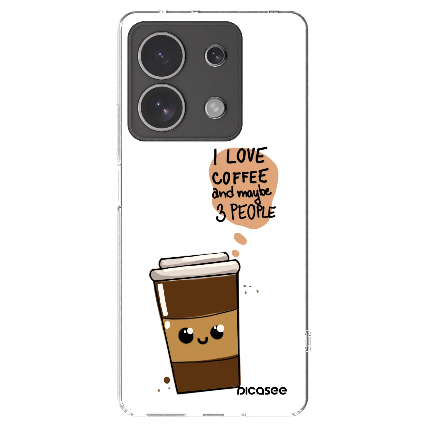 Picasee átlátszó szilikon tok az alábbi mobiltelefonokra Xiaomi Redmi Note 13 4G - Cute coffee