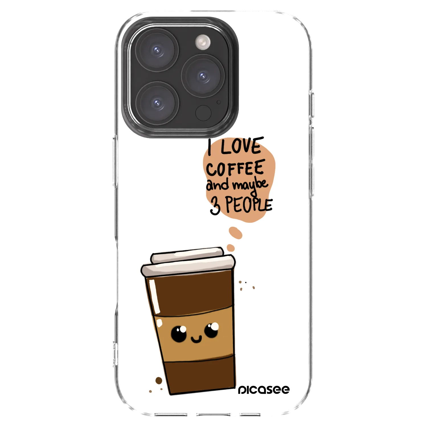 Picasee átlátszó szilikon tok az alábbi mobiltelefonokra Apple iPhone 16 Pro - Cute coffee