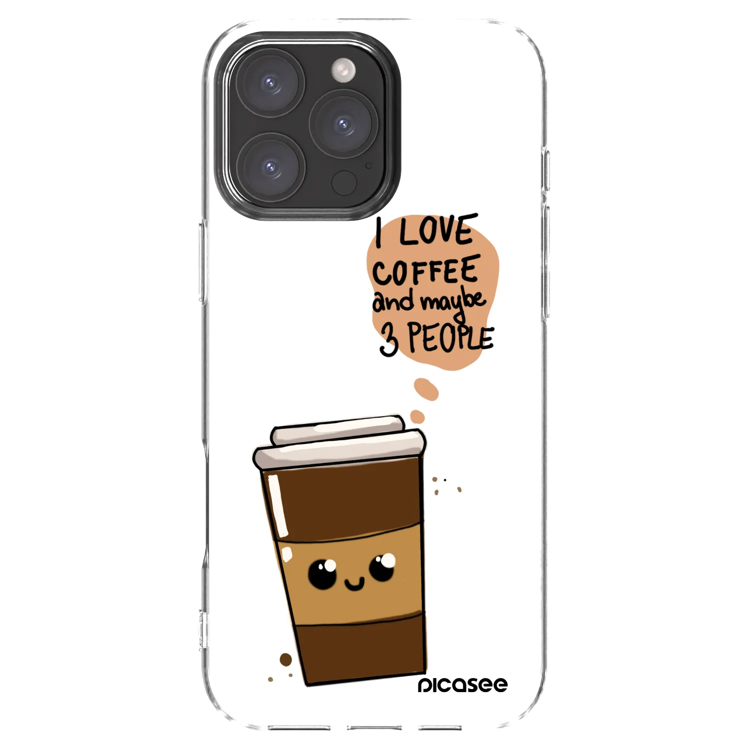 Picasee átlátszó szilikon tok az alábbi mobiltelefonokra Apple iPhone 16 Pro Max - Cute coffee
