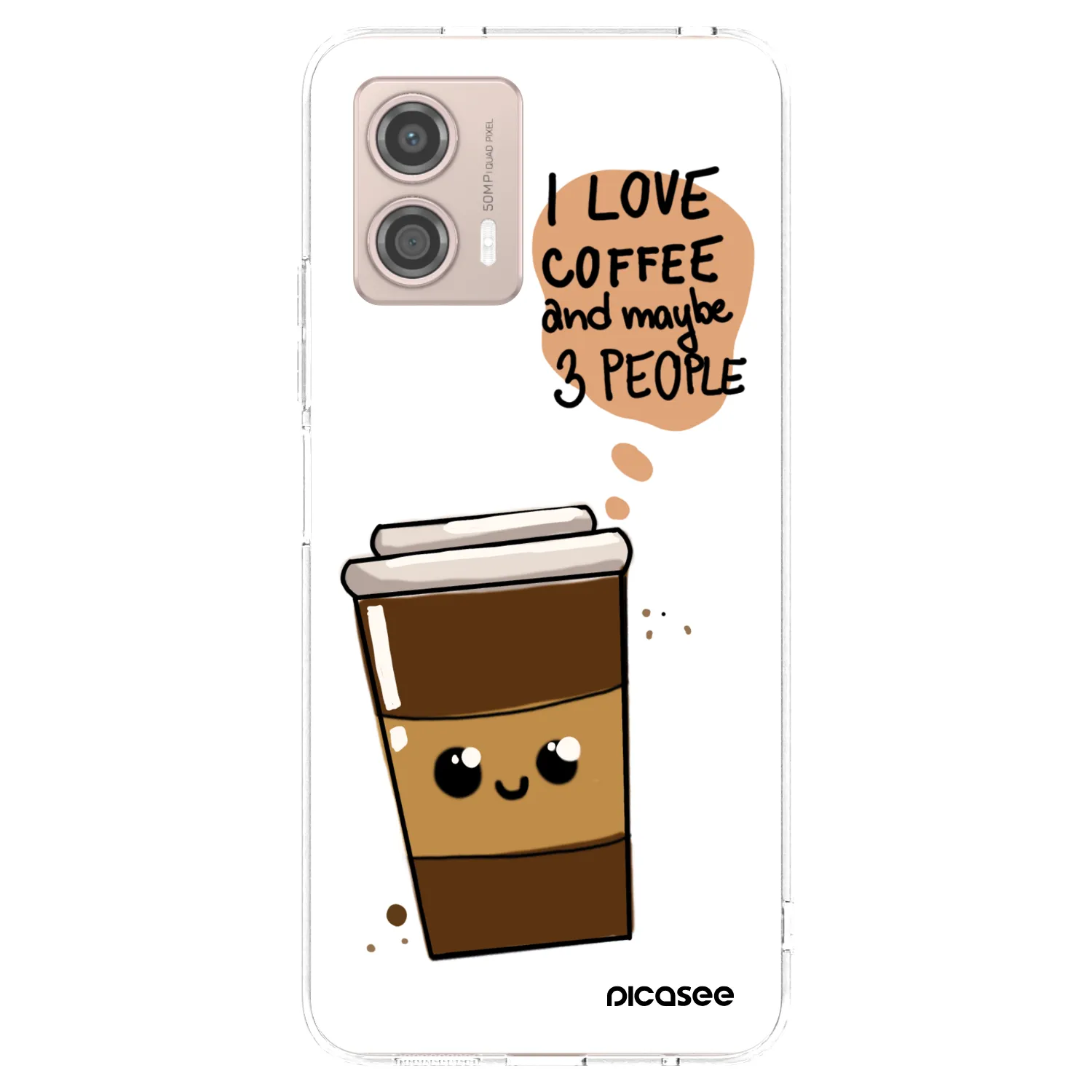 Picasee átlátszó szilikon tok az alábbi mobiltelefonokra Motorola Moto G53 5G - Cute coffee
