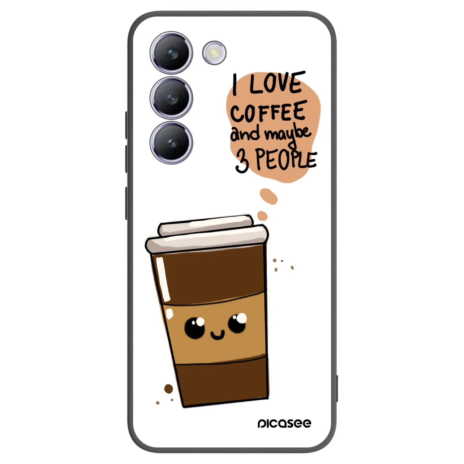 Picasee fekete szilikon tok az alábbi mobiltelefonokra Vivo V40 SE 5G - Cute coffee