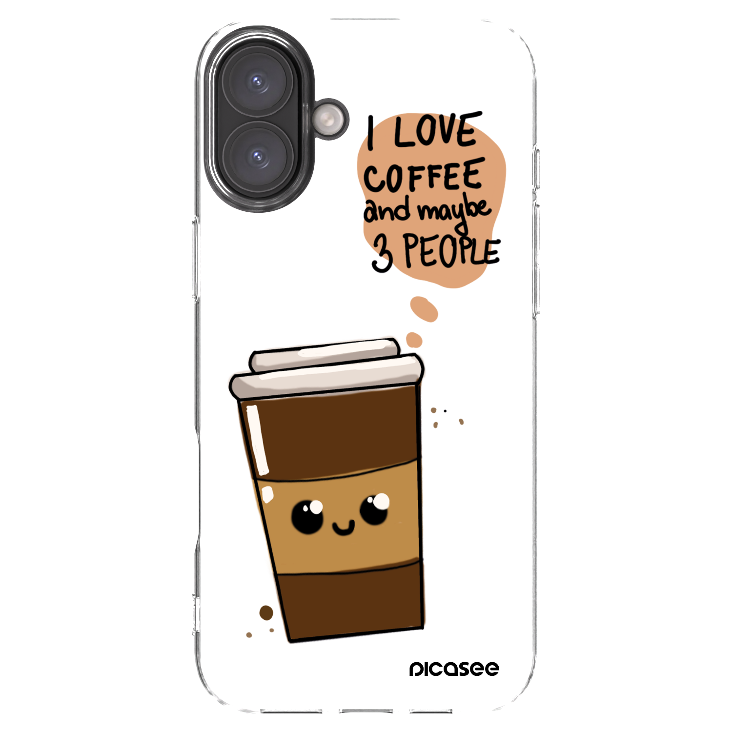 Picasee átlátszó szilikon tok az alábbi mobiltelefonokra Apple iPhone 16 Plus - Cute coffee