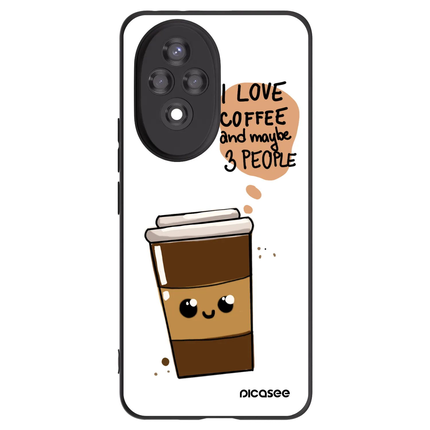 Picasee fekete szilikon tok az alábbi mobiltelefonokra Honor 200 5G - Cute coffee