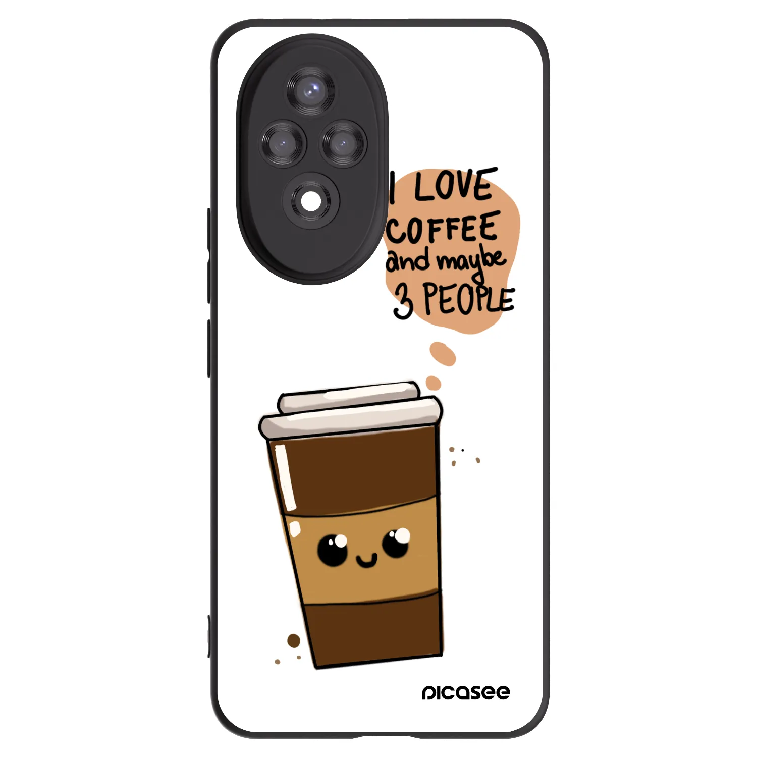 Picasee fekete szilikon tok az alábbi mobiltelefonokra Honor 200 Pro 5G - Cute coffee