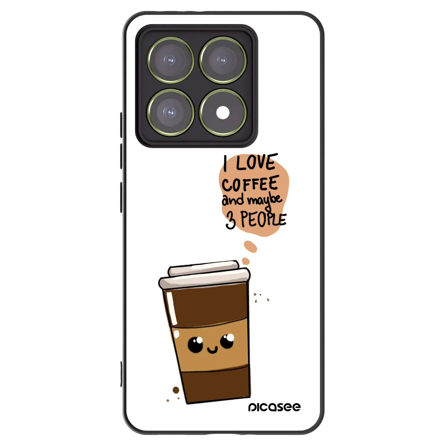 Picasee fekete szilikon tok az alábbi mobiltelefonokra Xiaomi 14T - Cute coffee
