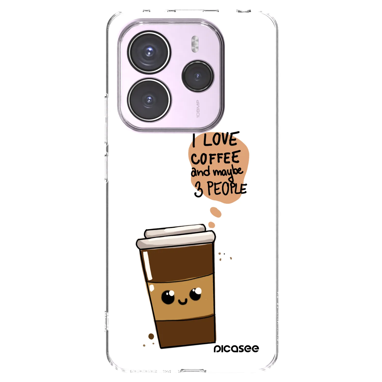 Picasee átlátszó szilikon tok az alábbi mobiltelefonokra Xiaomi Redmi Note 14 5G - Cute coffee