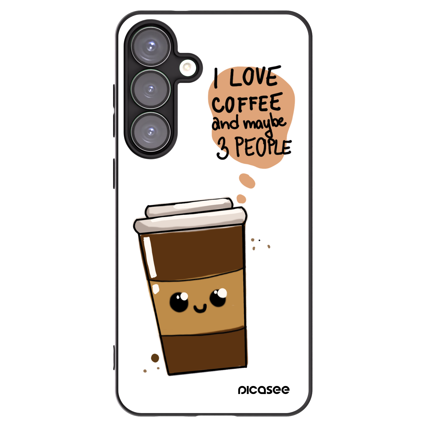 Picasee fekete szilikon tok az alábbi mobiltelefonokra Samsung Galaxy S25+ 5G - Cute coffee