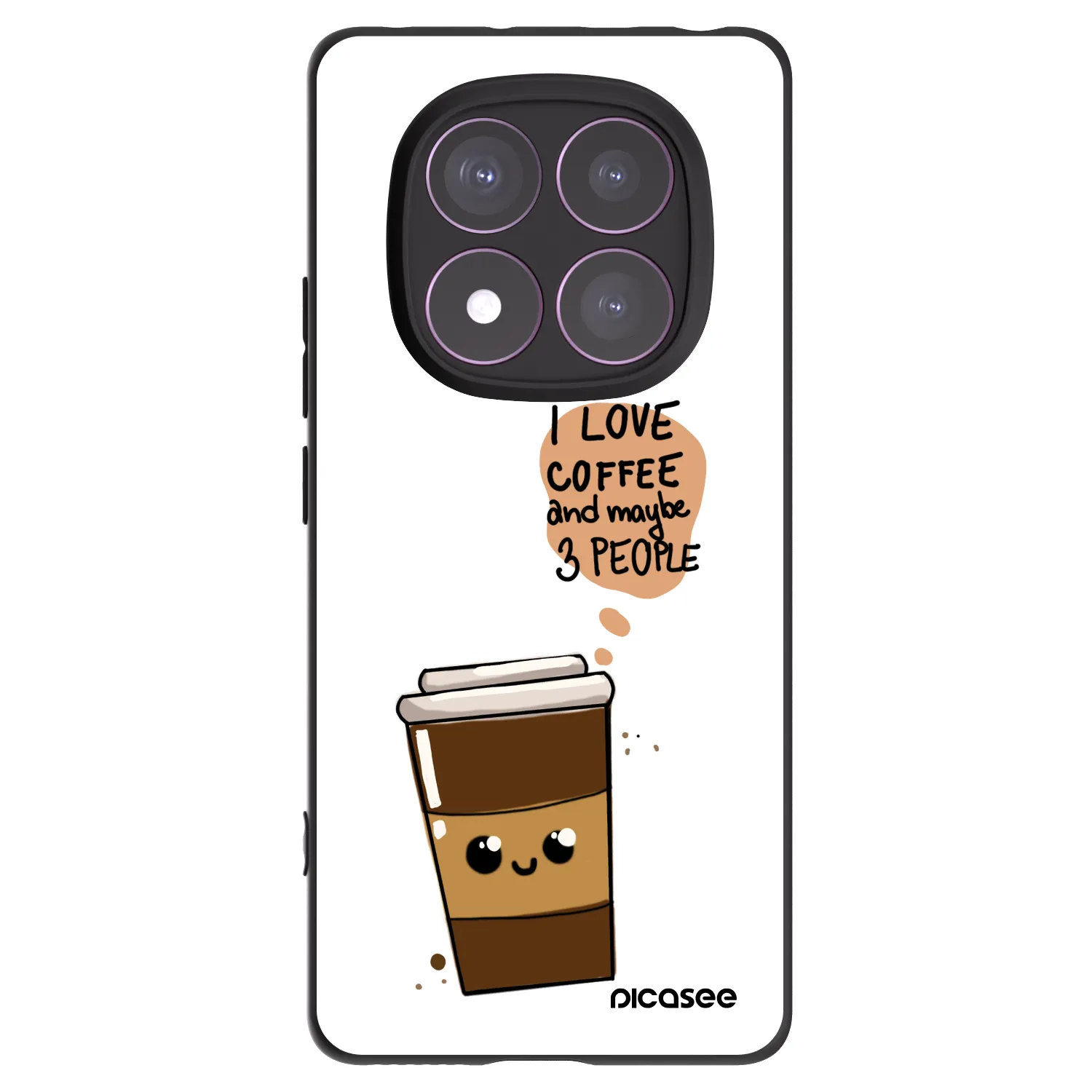 Picasee fekete szilikon tok az alábbi mobiltelefonokra Xiaomi Redmi Note 14 Pro 4G - Cute coffee