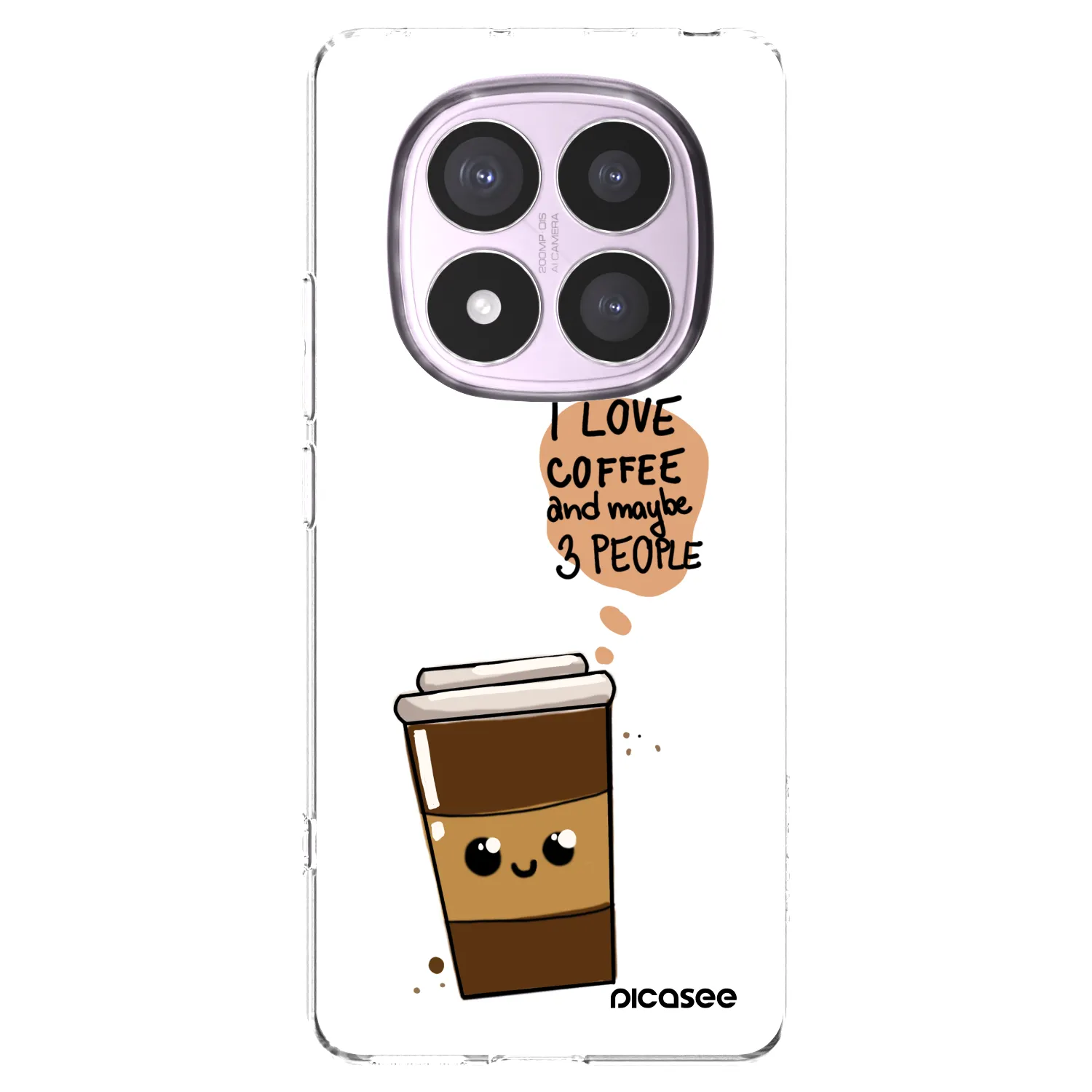 Picasee átlátszó szilikon tok az alábbi mobiltelefonokra Xiaomi Redmi Note 14 Pro 4G - Cute coffee