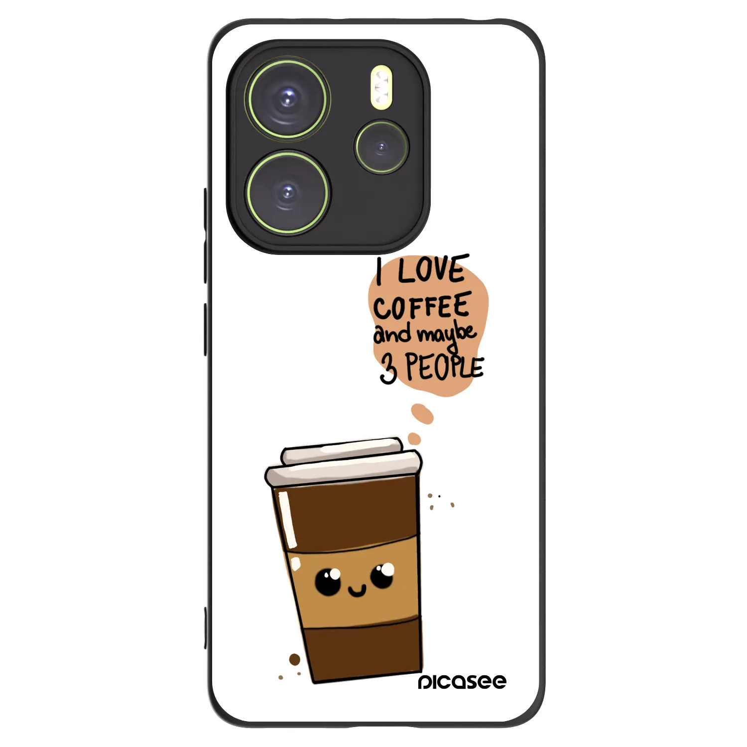 Picasee fekete szilikon tok az alábbi mobiltelefonokra Xiaomi Redmi Note 14 4G - Cute coffee
