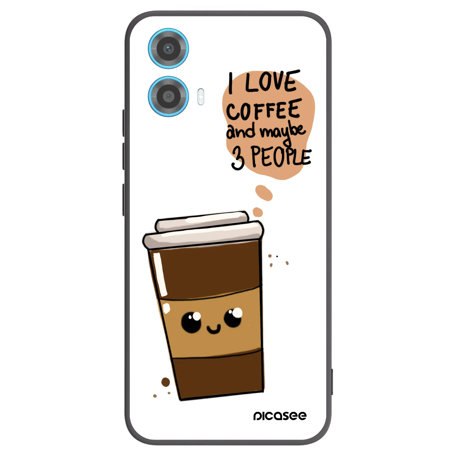 Picasee fekete szilikon tok az alábbi mobiltelefonokra Motorola Moto G34 5G - Cute coffee
