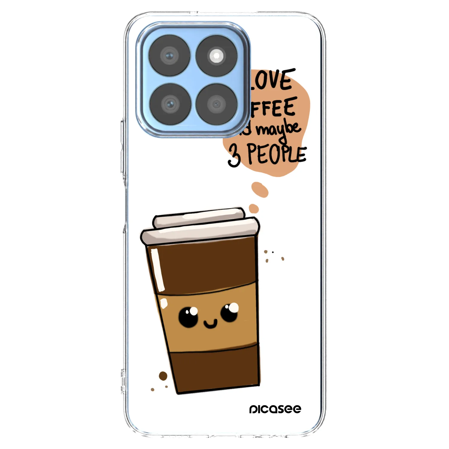 Picasee átlátszó szilikon tok az alábbi mobiltelefonokra Honor X8c - Cute coffee