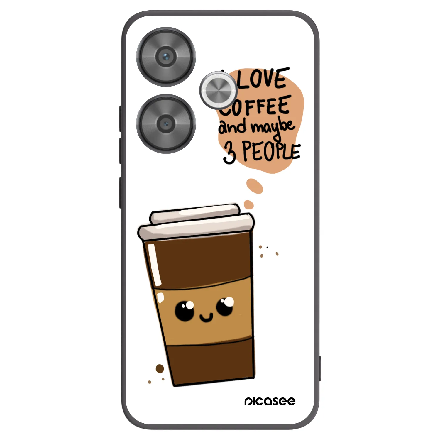 Picasee fekete szilikon tok az alábbi mobiltelefonokra Xiaomi Poco F6 - Cute coffee