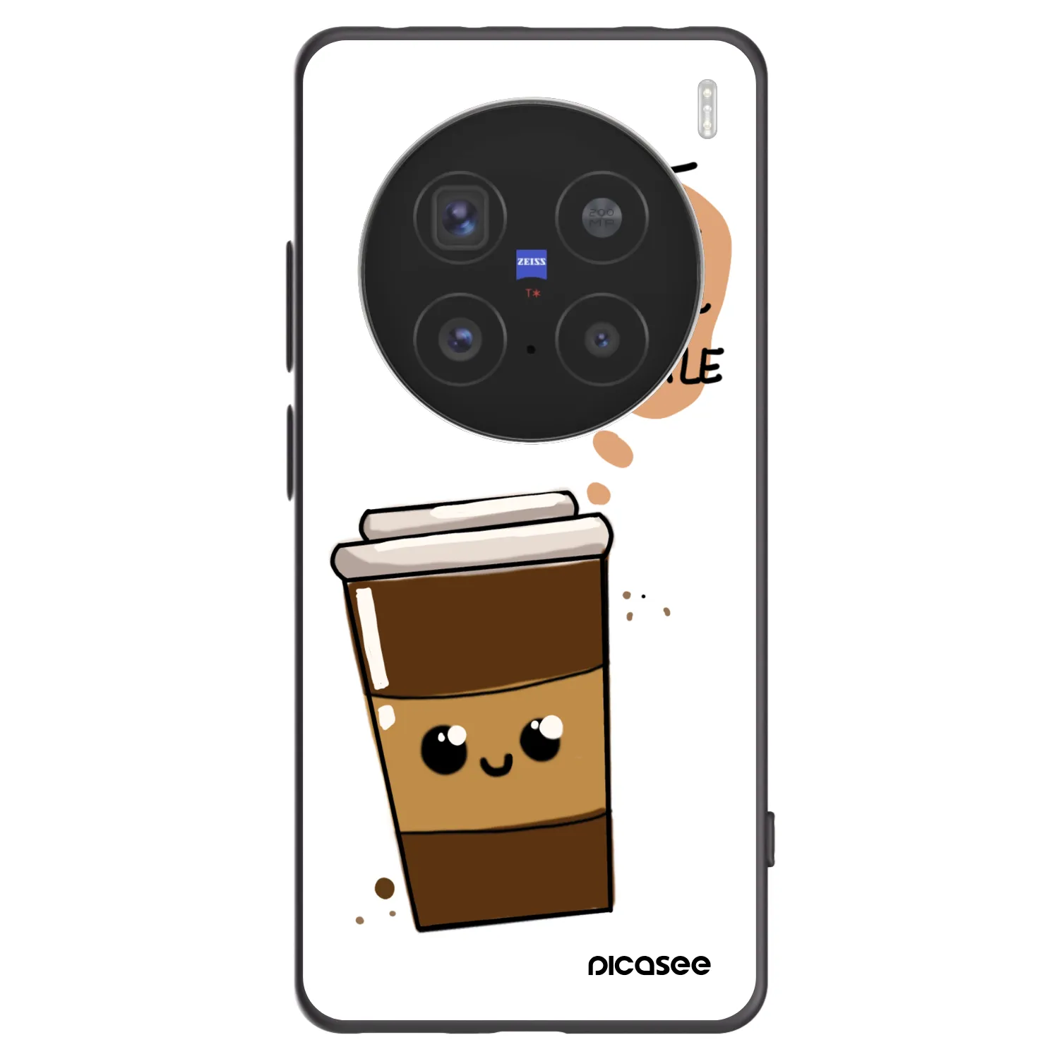 Picasee fekete szilikon tok az alábbi mobiltelefonokra Vivo X200 Pro - Cute coffee