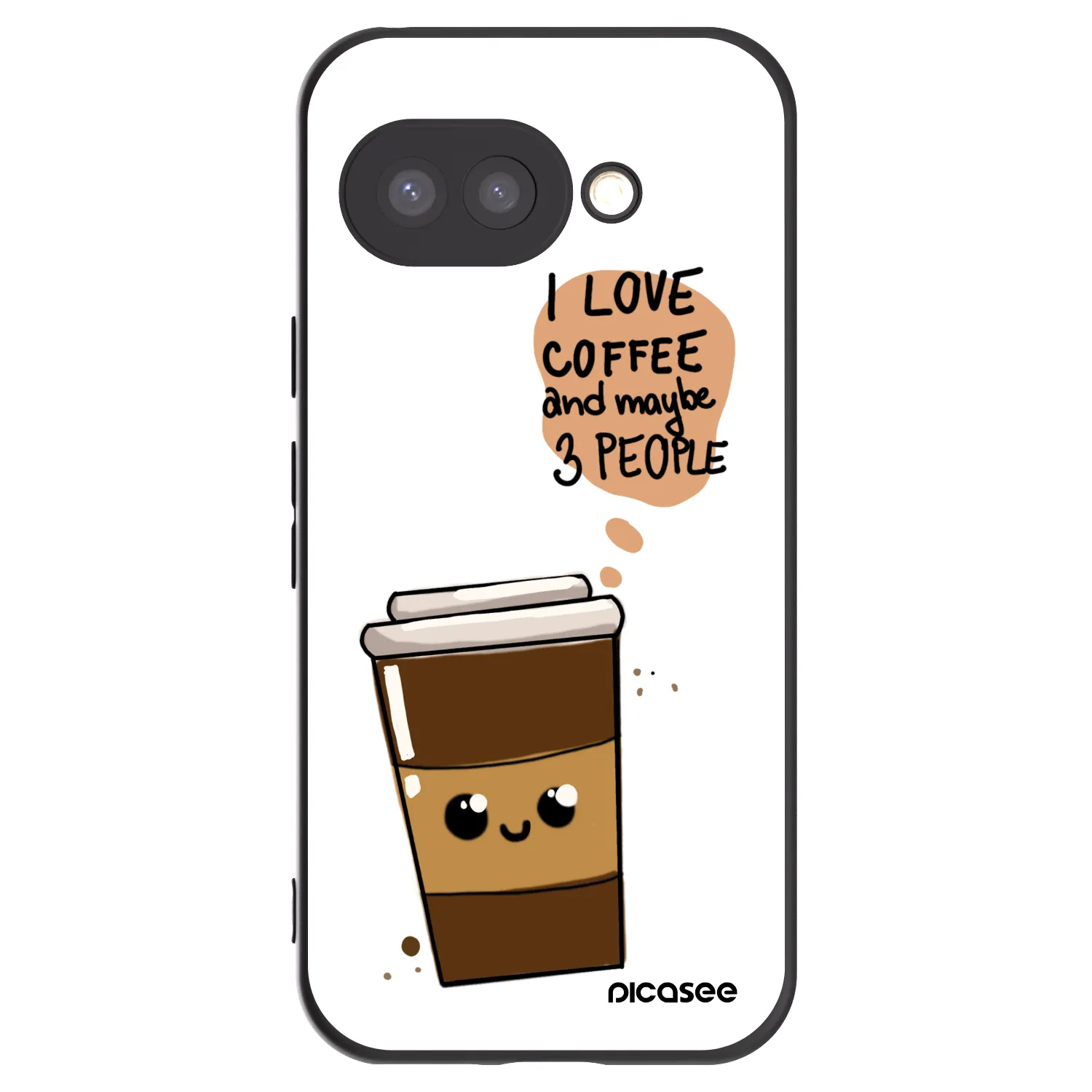 Picasee fekete szilikon tok az alábbi mobiltelefonokra Google Pixel 9a - Cute coffee