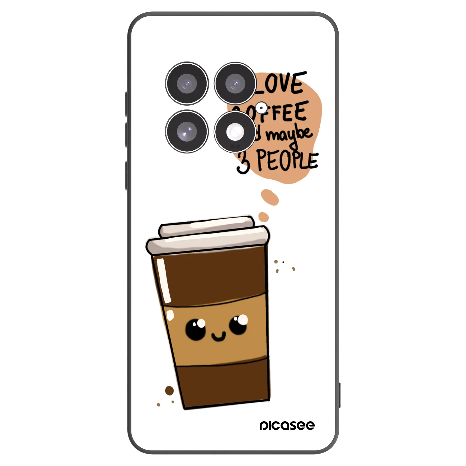 Picasee fekete szilikon tok az alábbi mobiltelefonokra OnePlus 13 5G - Cute coffee