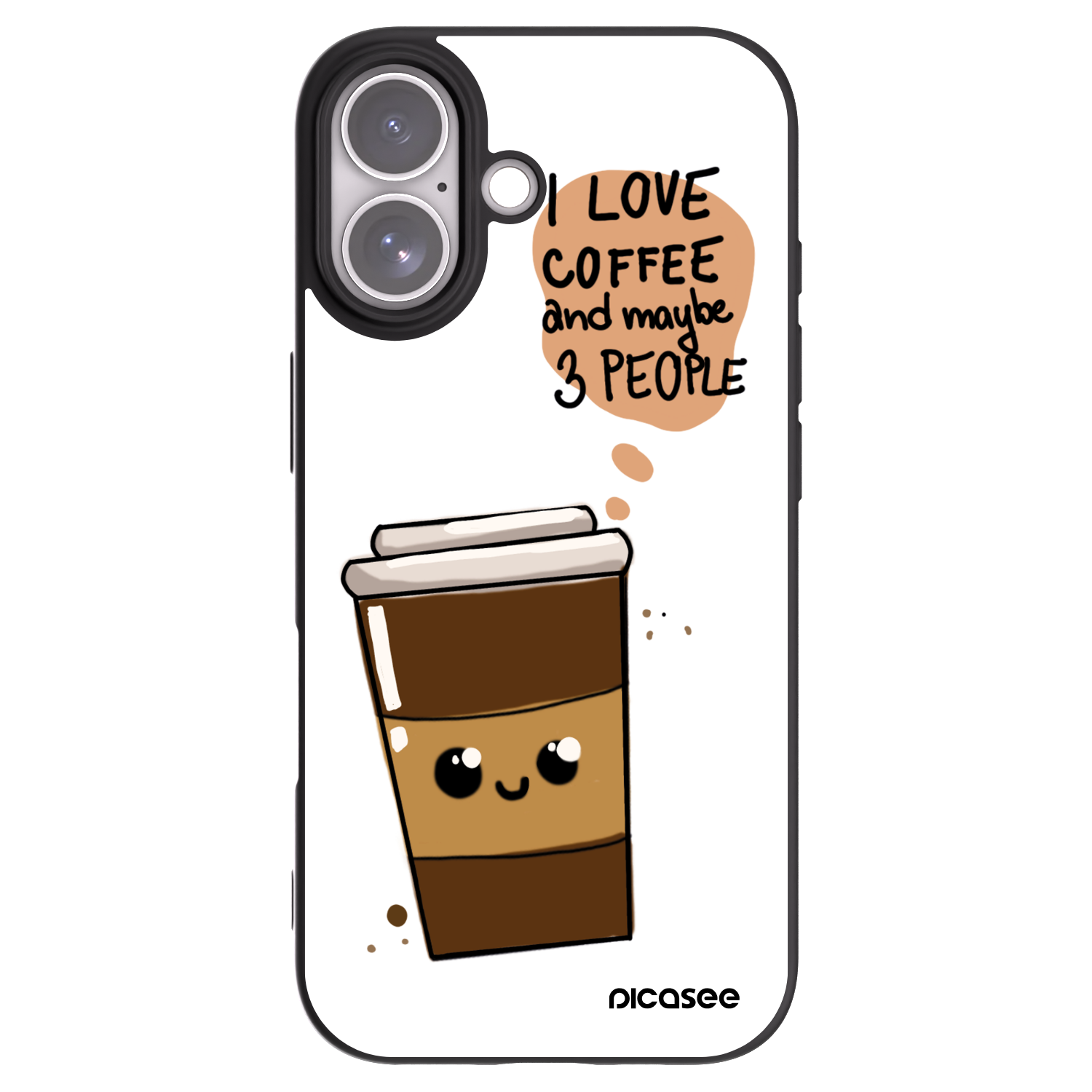 Picasee fekete szilikon tok az alábbi mobiltelefonokra Apple iPhone 17 - Cute coffee