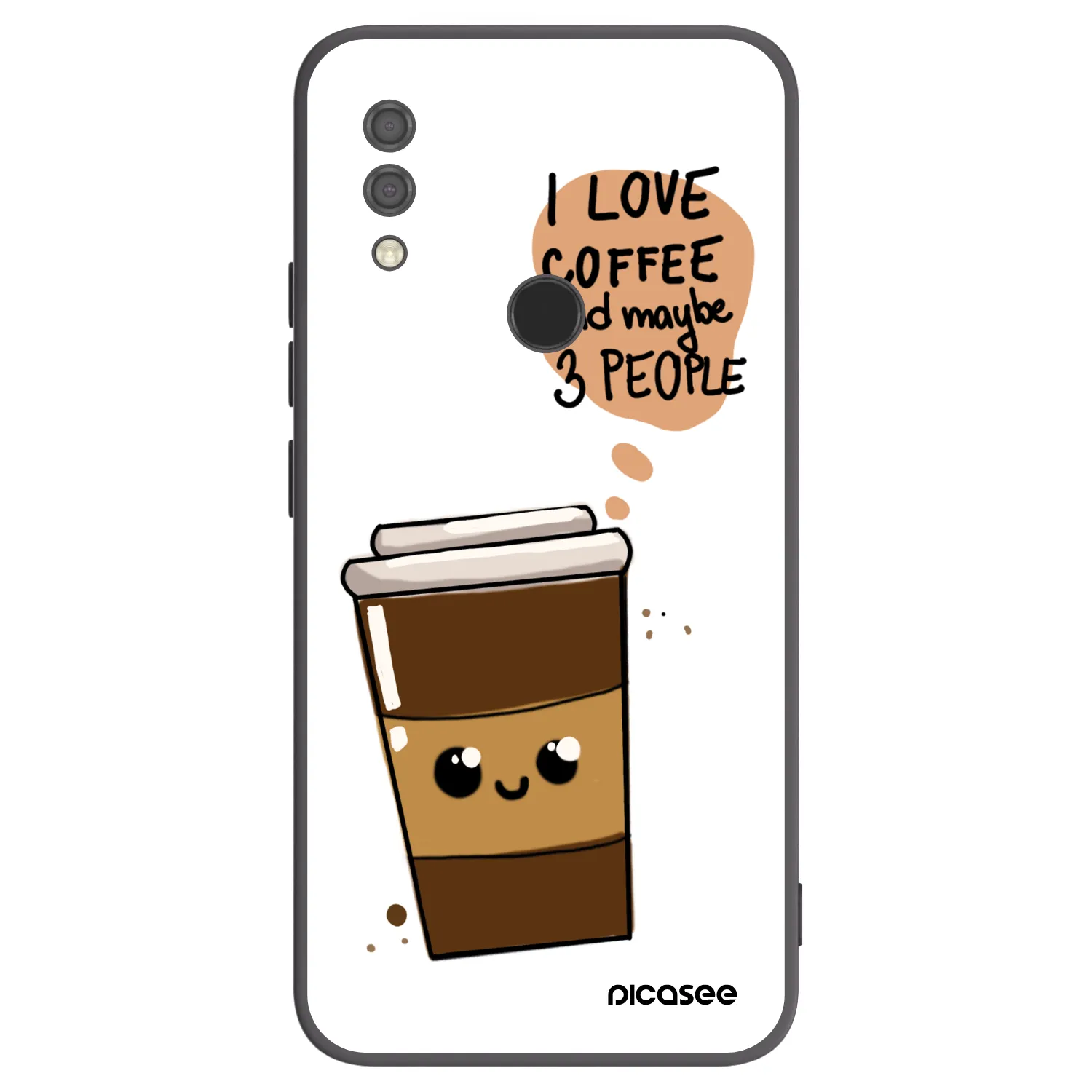 Picasee fekete szilikon tok az alábbi mobiltelefonokra Xiaomi Redmi 7 - Cute coffee
