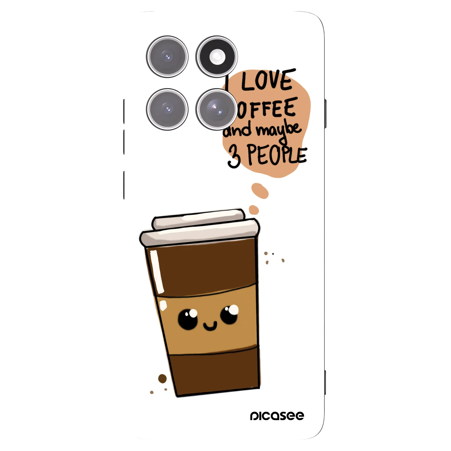 Picasee fekete szilikon tok az alábbi mobiltelefonokra Motorola Edge 60 Pro - Cute coffee