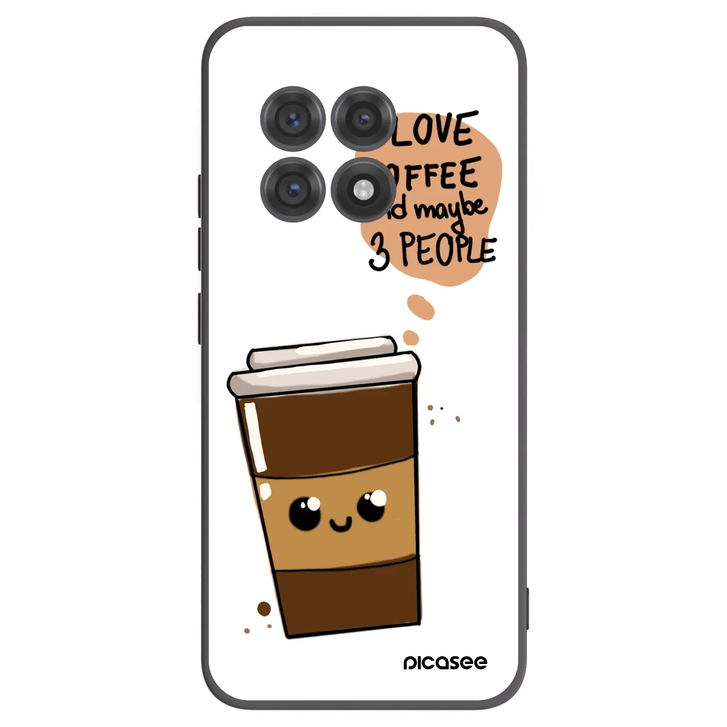 Picasee fekete szilikon tok az alábbi mobiltelefonokra OnePlus 13R 5G - Cute coffee