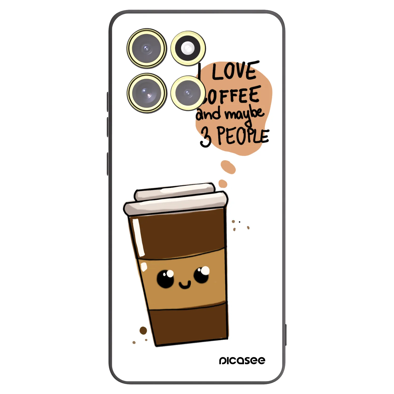 Picasee fekete szilikon tok az alábbi mobiltelefonokra Motorola Moto G86 5G - Cute coffee