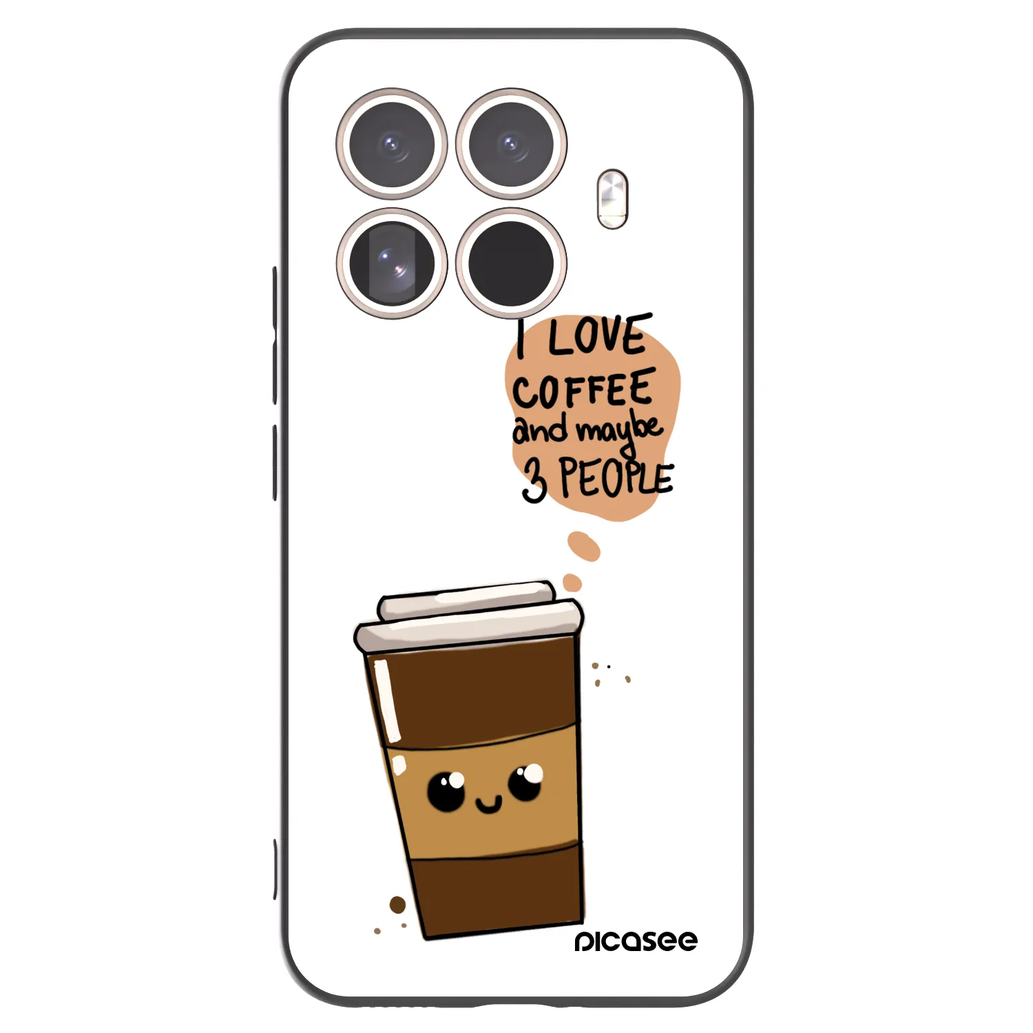Picasee fekete szilikon tok az alábbi mobiltelefonokra Xiaomi 15T Pro - Cute coffee