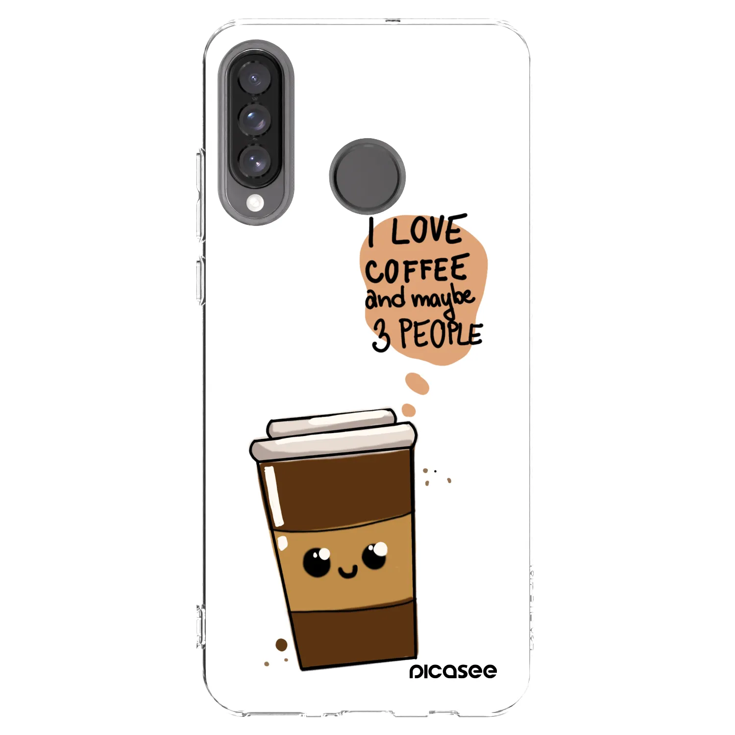 Picasee átlátszó szilikon tok az alábbi mobiltelefonokra Huawei P30 Lite - Cute coffee