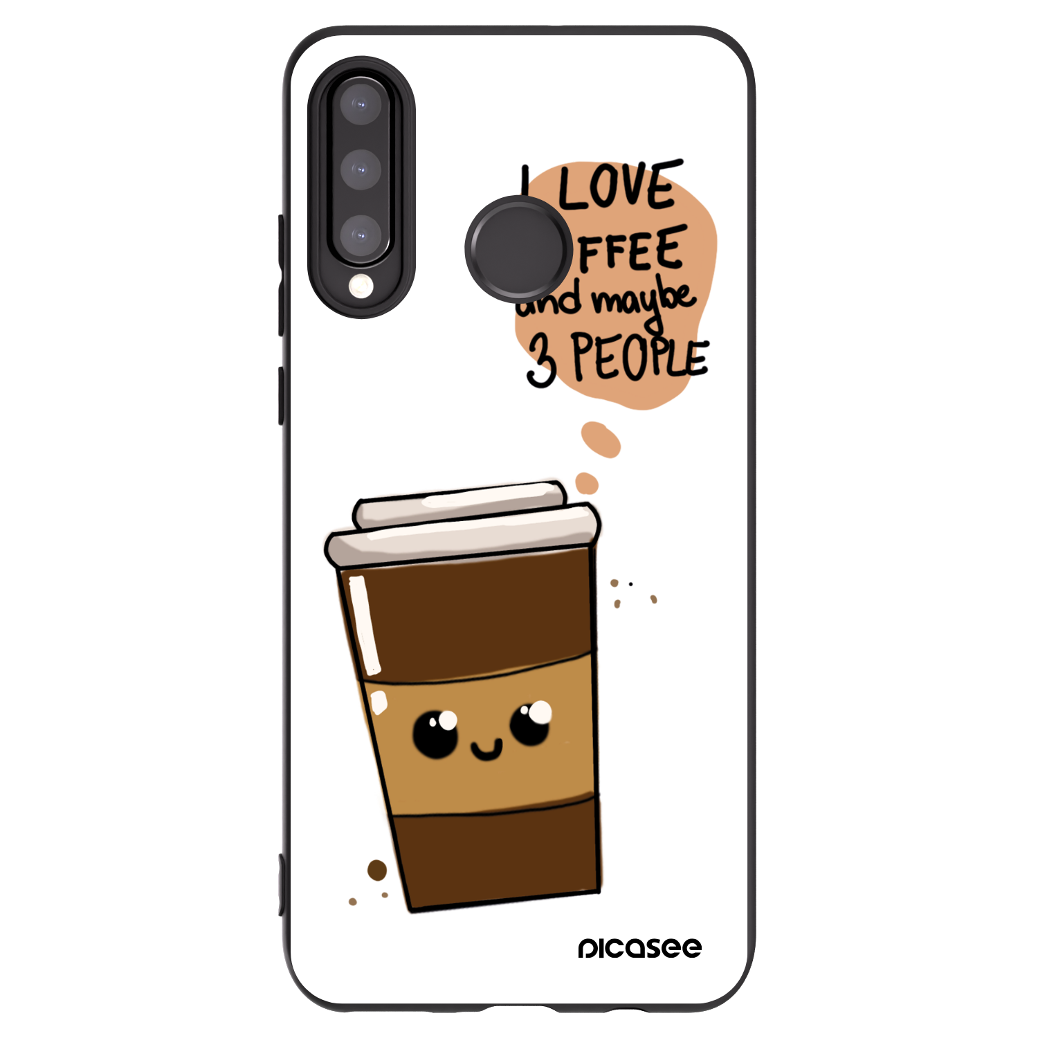 Picasee fekete szilikon tok az alábbi mobiltelefonokra Huawei P30 Lite - Cute coffee