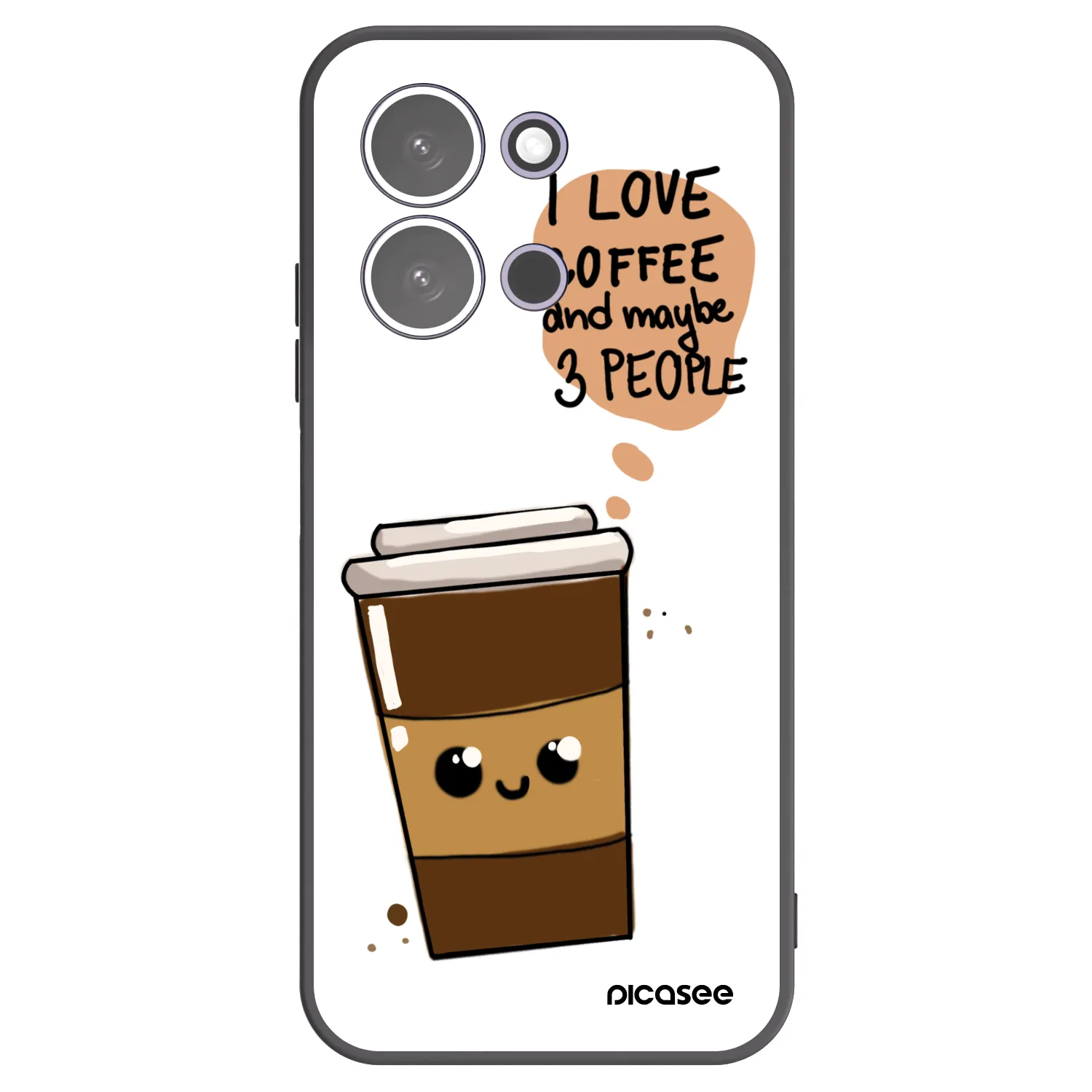 Picasee fekete szilikon tok az alábbi mobiltelefonokra Xiaomi Redmi 15C 5G - Cute coffee