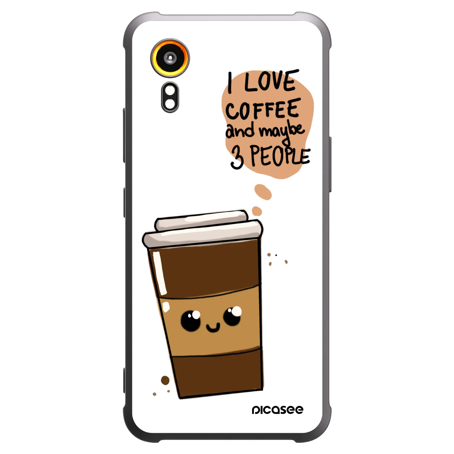 Picasee fekete szilikon tok az alábbi mobiltelefonokra Samsung Galaxy Xcover 7 - Cute coffee