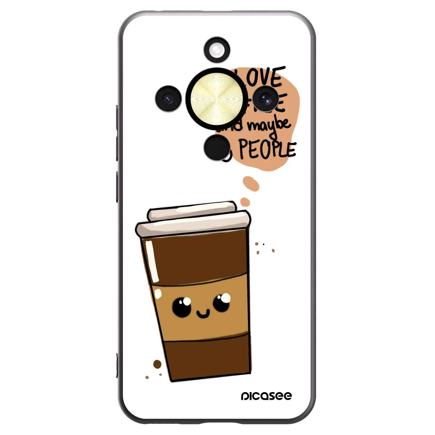 Picasee fekete szilikon tok az alábbi mobiltelefonokra Honor Magic8 Lite 5G - Cute coffee