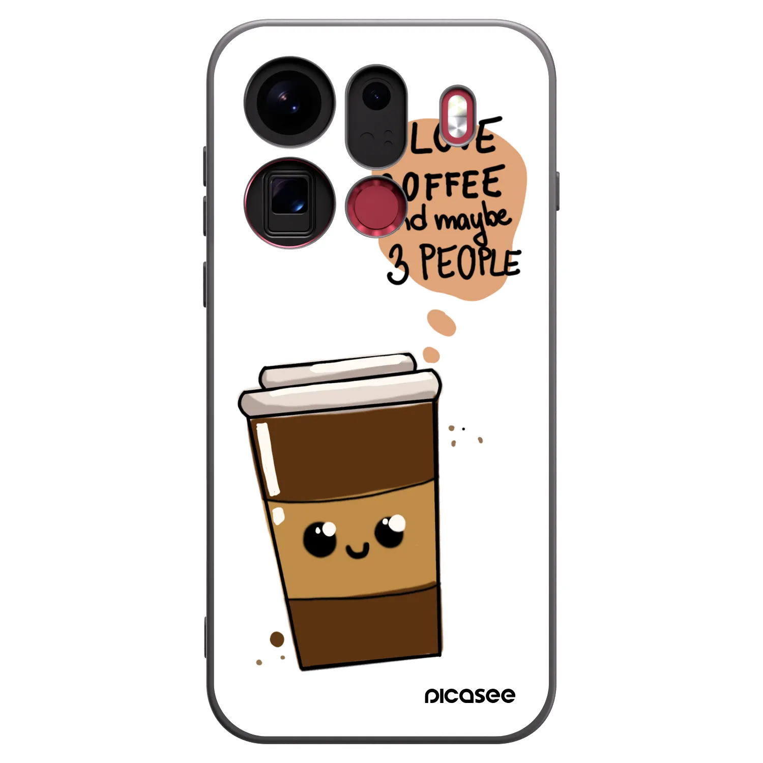 Picasee fekete szilikon tok az alábbi mobiltelefonokra OPPO Find X9 Pro - Cute coffee