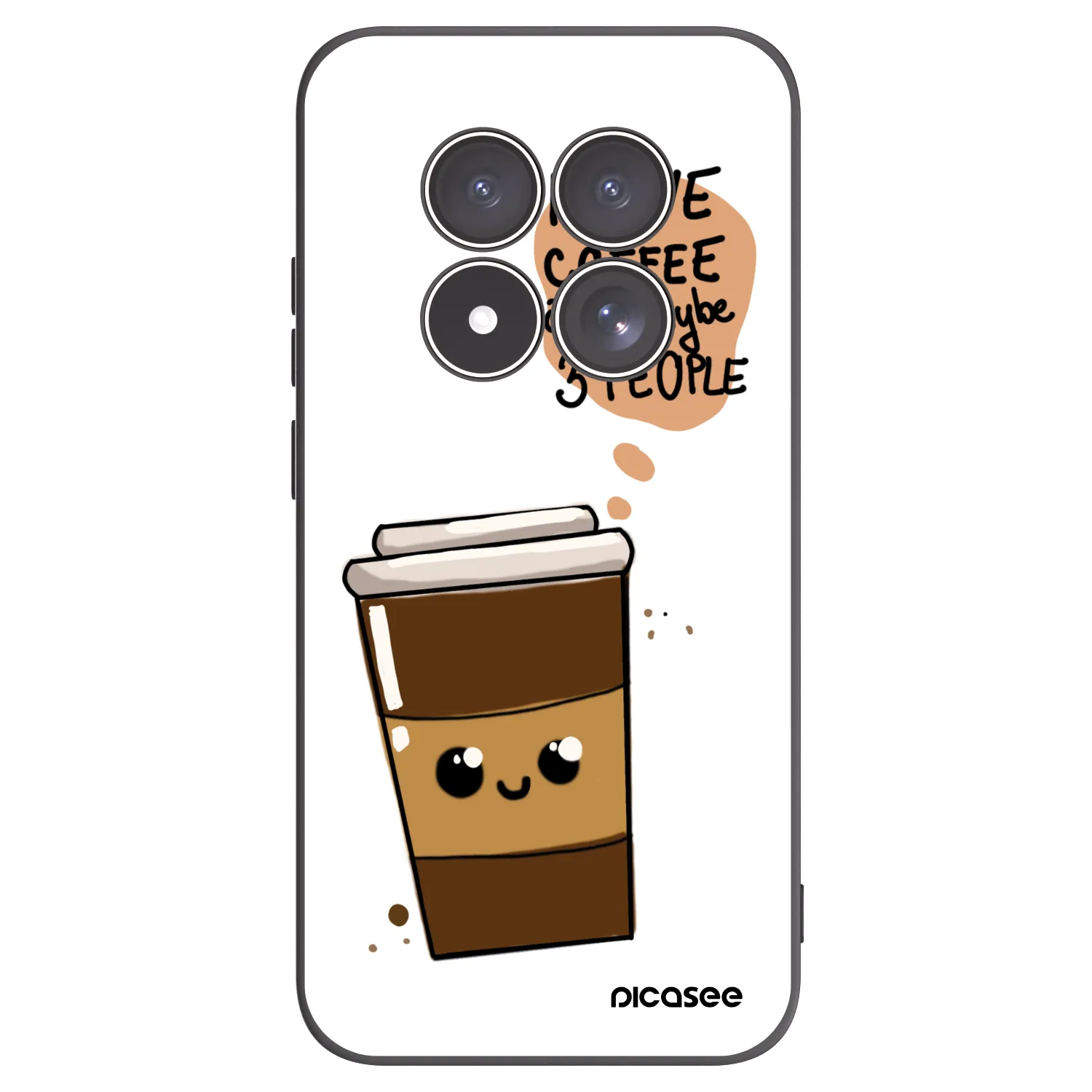 Picasee fekete szilikon tok az alábbi mobiltelefonokra Xiaomi Redmi Note 15 Pro 5G - Cute coffee