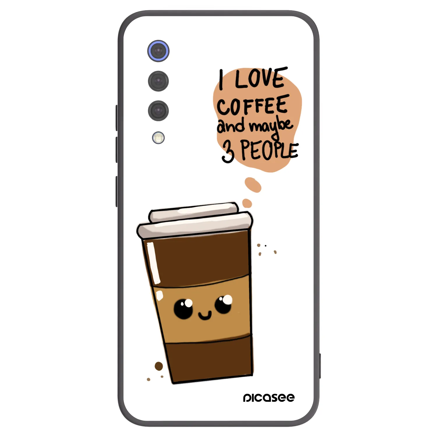 Picasee fekete szilikon tok az alábbi mobiltelefonokra Xiaomi Mi 9 SE - Cute coffee