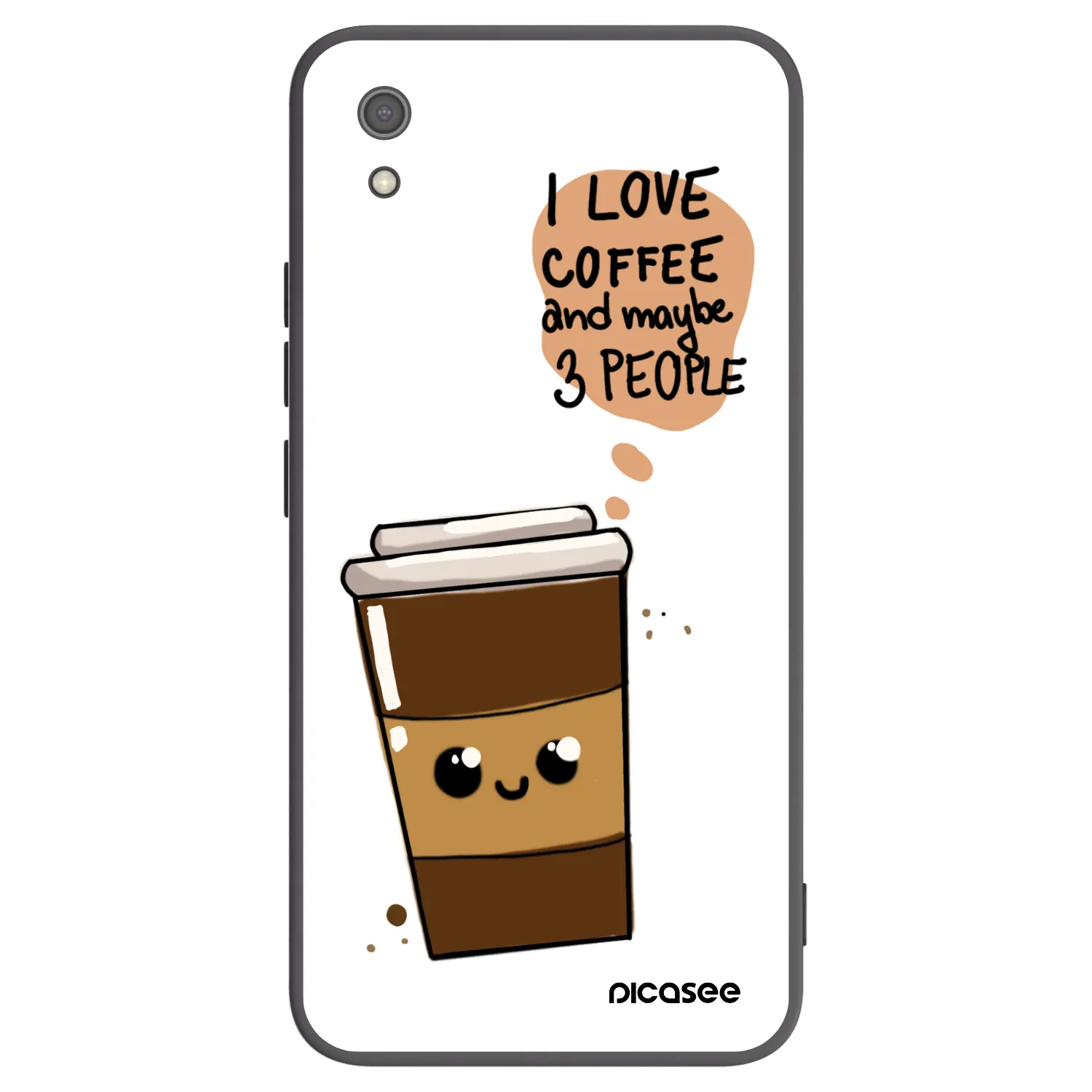 Picasee fekete szilikon tok az alábbi mobiltelefonokra Xiaomi Redmi 7A - Cute coffee