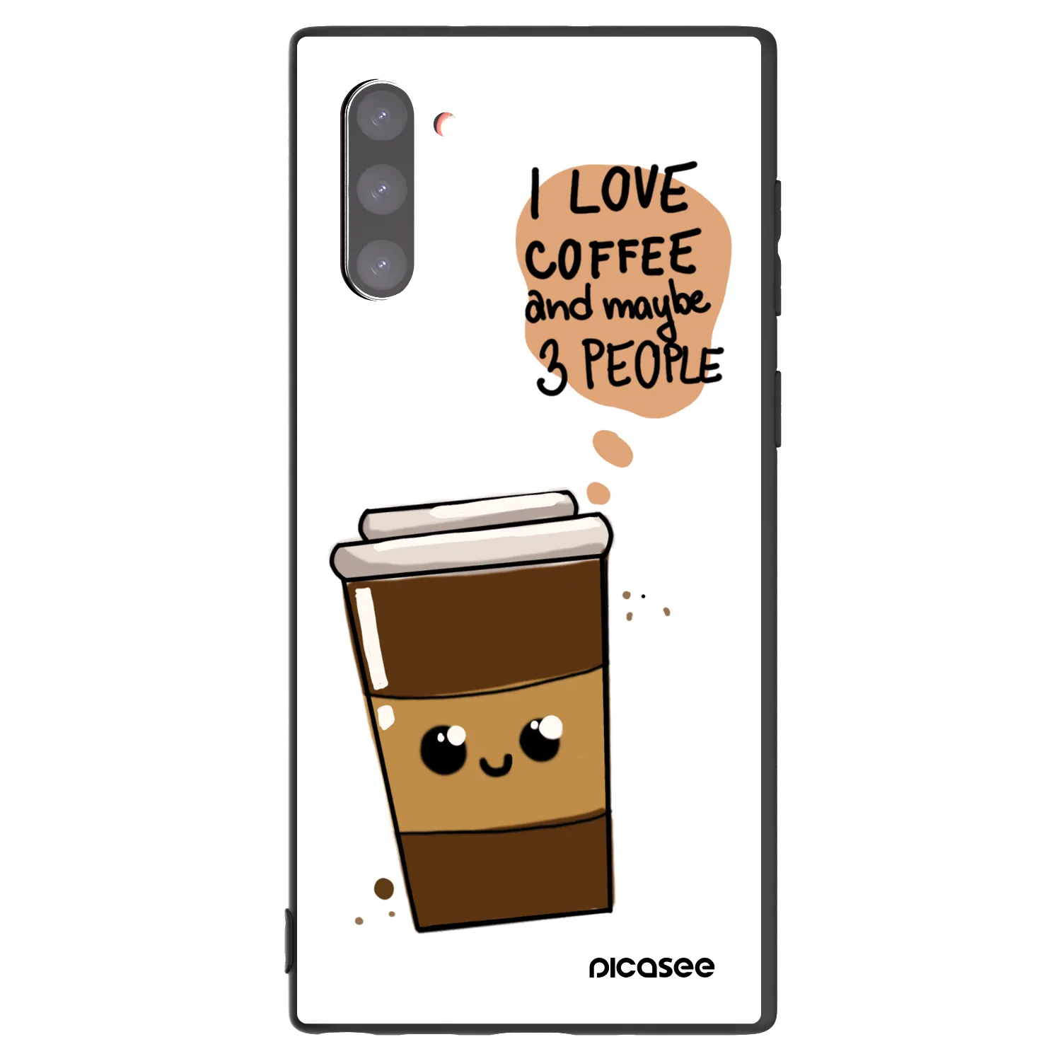 Picasee fekete szilikon tok az alábbi mobiltelefonokra Samsung Galaxy Note 10 N970F - Cute coffee