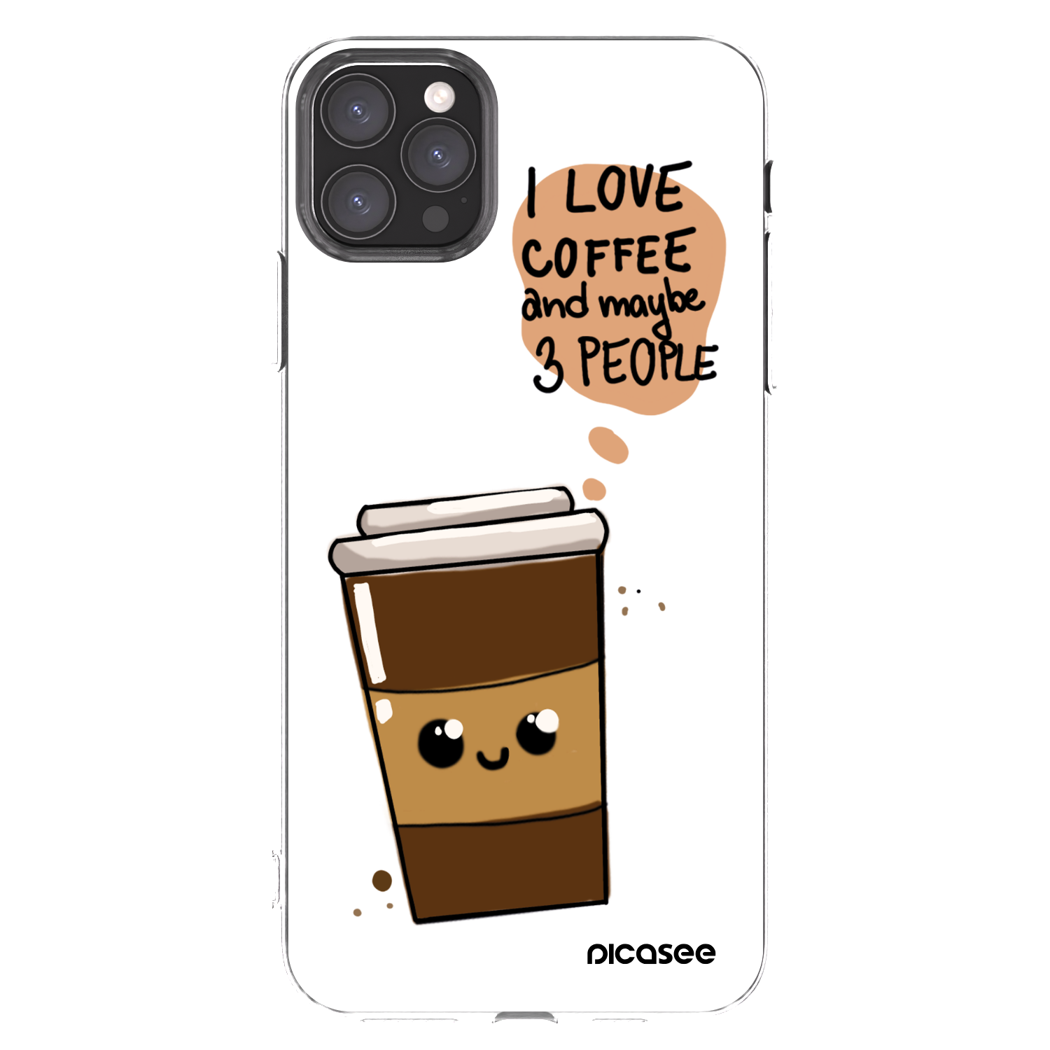 Picasee átlátszó szilikon tok az alábbi mobiltelefonokra Apple iPhone 11 Pro Max - Cute coffee