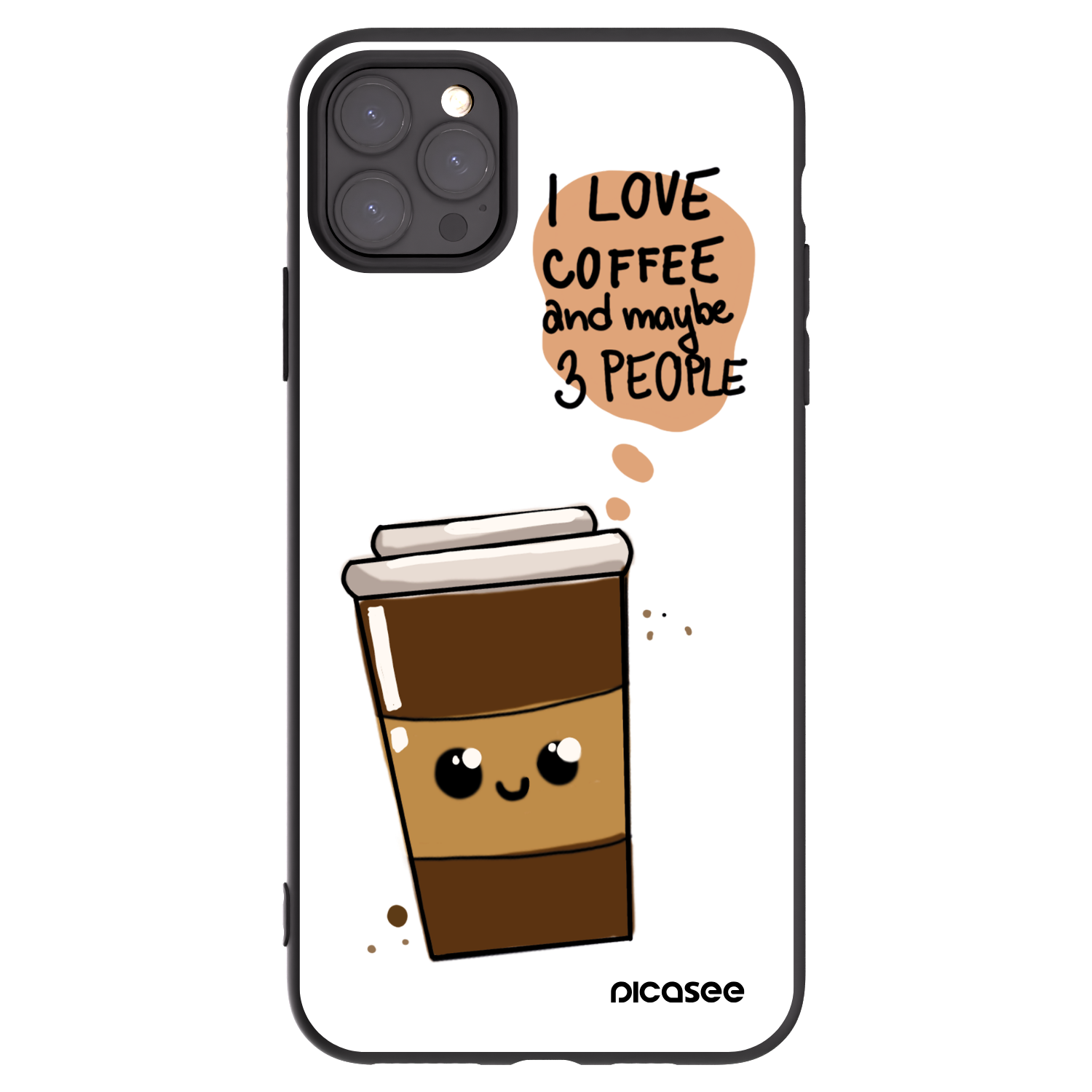Picasee fekete szilikon tok az alábbi mobiltelefonokra Apple iPhone 11 Pro Max - Cute coffee