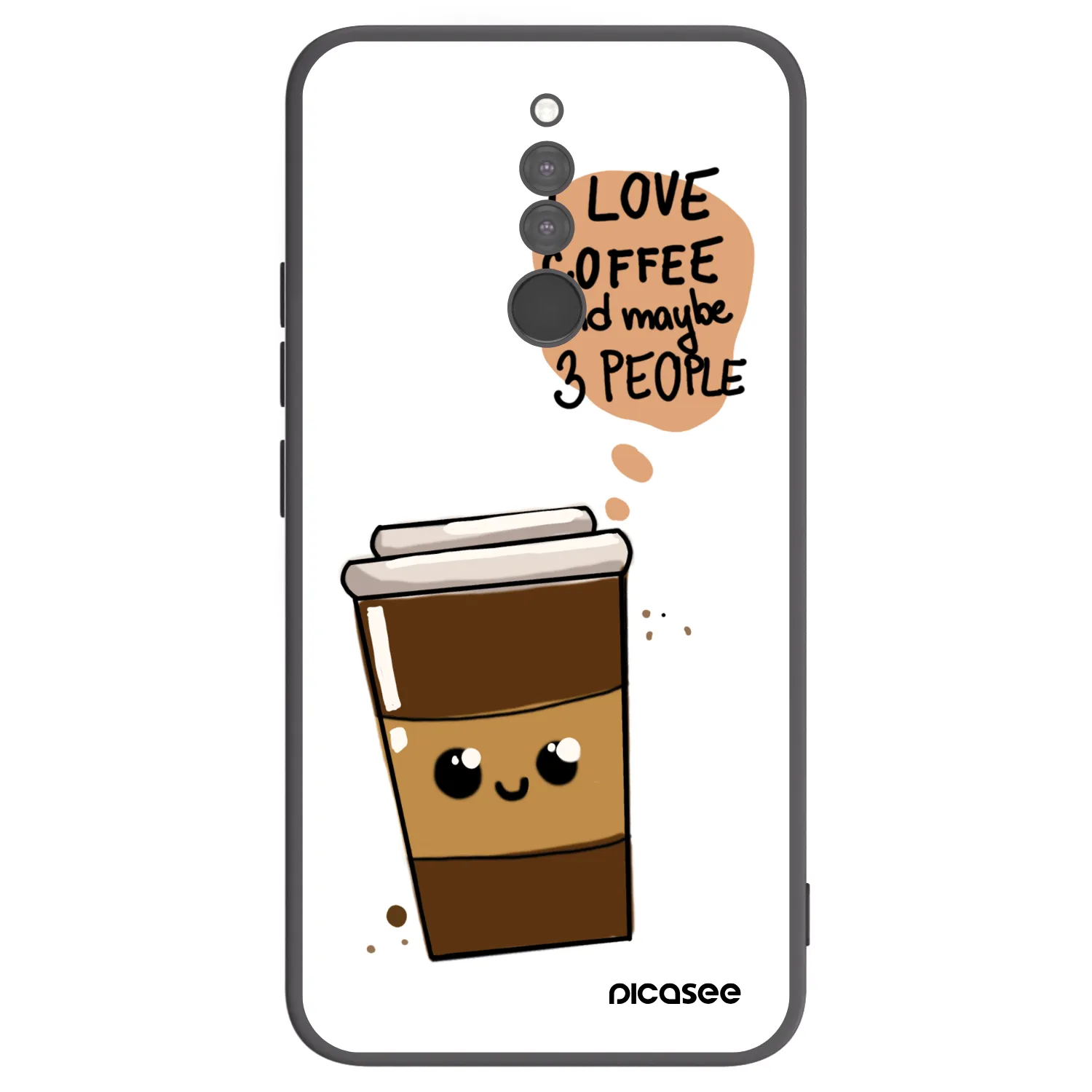 Picasee fekete szilikon tok az alábbi mobiltelefonokra Xiaomi Redmi 8 - Cute coffee