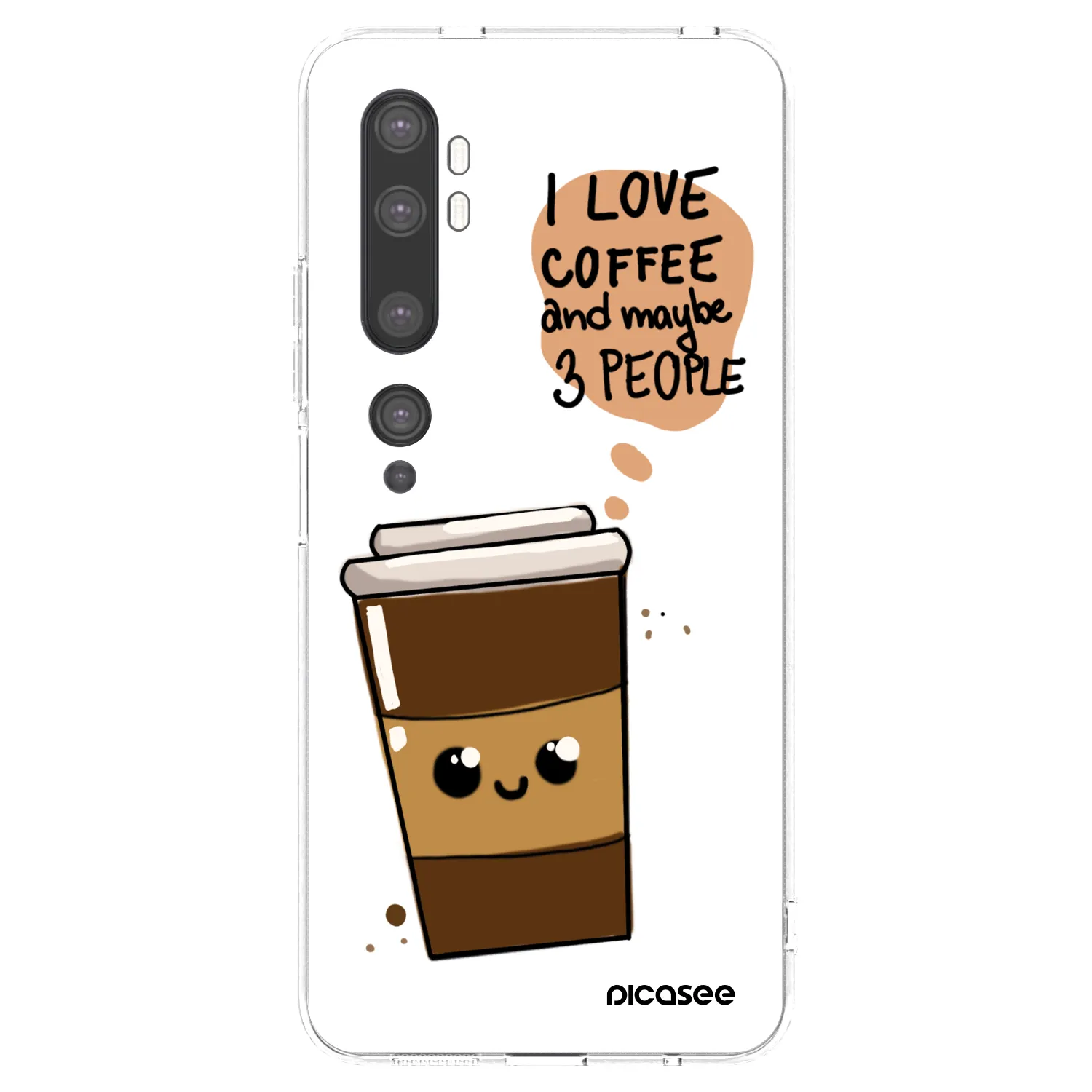 Picasee átlátszó szilikon tok az alábbi mobiltelefonokra Xiaomi Mi Note 10 (Pro) - Cute coffee
