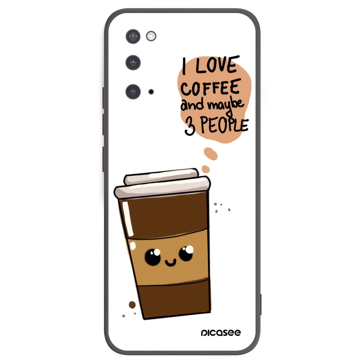Picasee fekete szilikon tok az alábbi mobiltelefonokra Samsung Galaxy S20 G980F - Cute coffee
