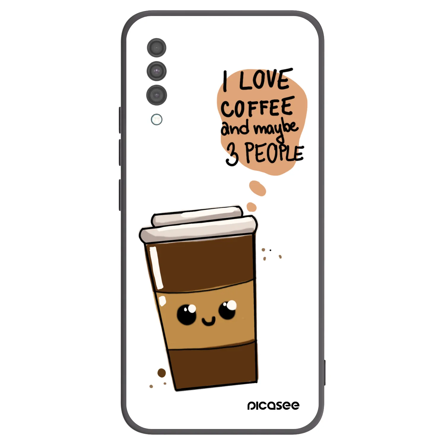 Picasee fekete szilikon tok az alábbi mobiltelefonokra Samsung Galaxy A30s A307F - Cute coffee