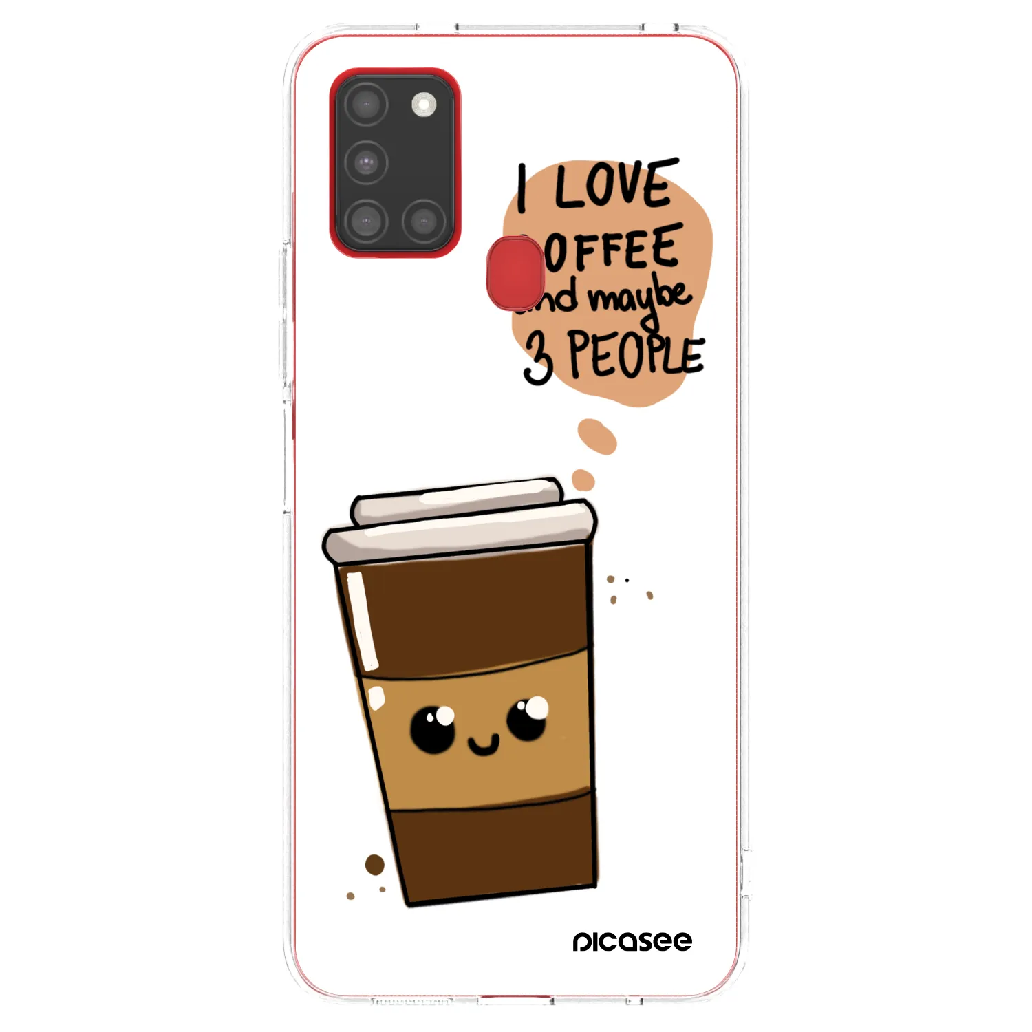 Picasee átlátszó szilikon tok az alábbi mobiltelefonokra Samsung Galaxy A21s - Cute coffee