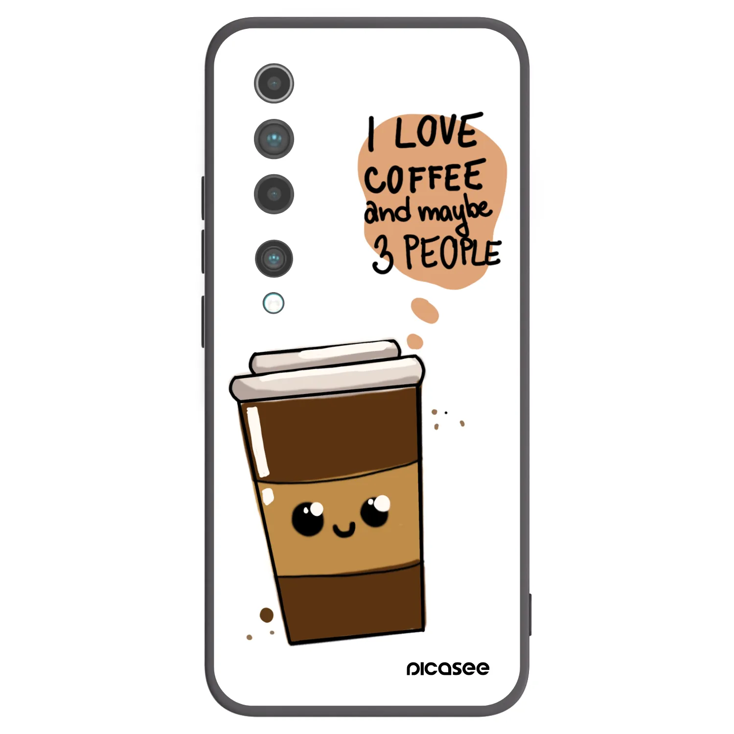 Picasee fekete szilikon tok az alábbi mobiltelefonokra Xiaomi Mi 10 - Cute coffee