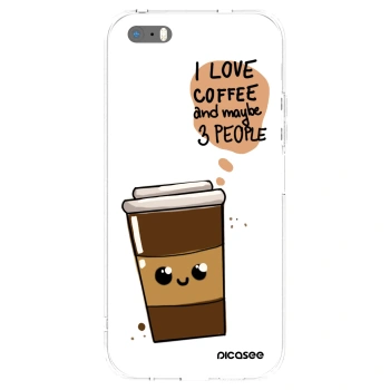 Picasee átlátszó szilikon tok az alábbi mobiltelefonokra Apple iPhone 5/5S/SE - Cute coffee